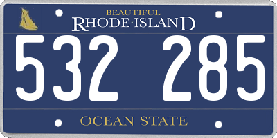 RI license plate 532285