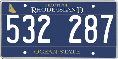 RI license plate 532287