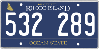 RI license plate 532289