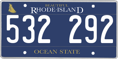 RI license plate 532292