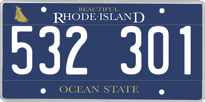 RI license plate 532301