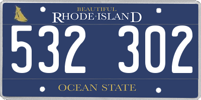 RI license plate 532302