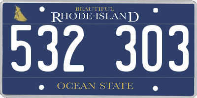 RI license plate 532303