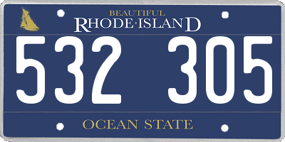 RI license plate 532305