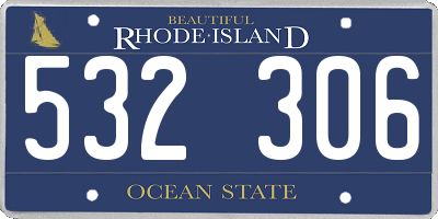 RI license plate 532306