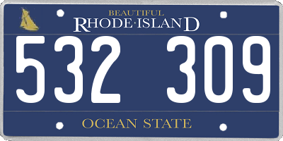 RI license plate 532309