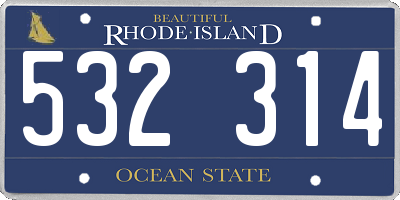 RI license plate 532314