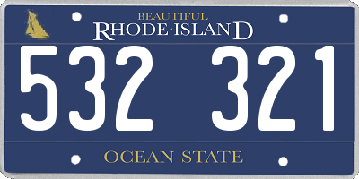RI license plate 532321