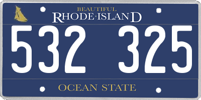RI license plate 532325