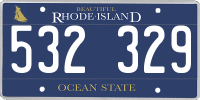 RI license plate 532329