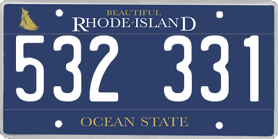 RI license plate 532331