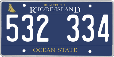 RI license plate 532334