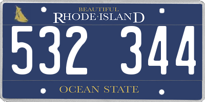 RI license plate 532344