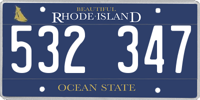 RI license plate 532347