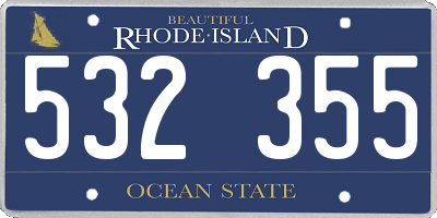 RI license plate 532355