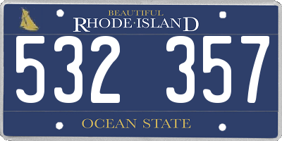 RI license plate 532357