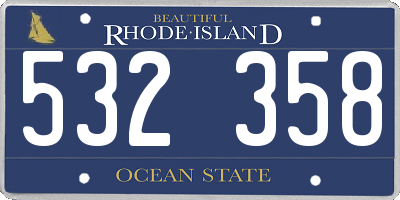 RI license plate 532358