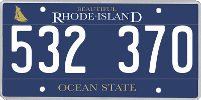 RI license plate 532370