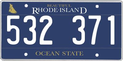 RI license plate 532371