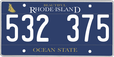 RI license plate 532375