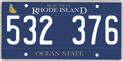 RI license plate 532376