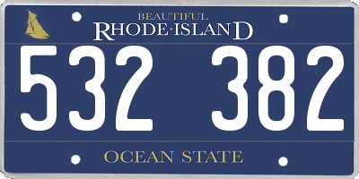 RI license plate 532382