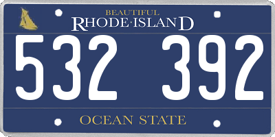 RI license plate 532392