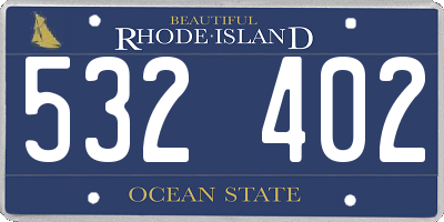 RI license plate 532402