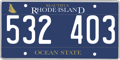 RI license plate 532403