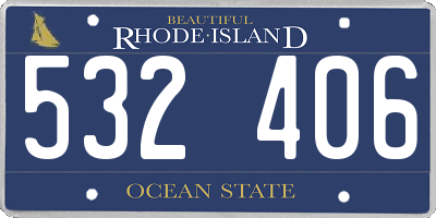 RI license plate 532406