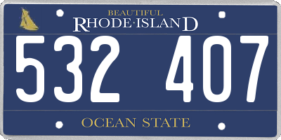 RI license plate 532407