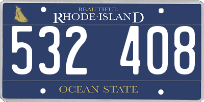 RI license plate 532408