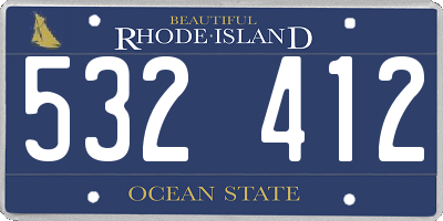 RI license plate 532412