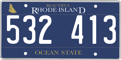 RI license plate 532413