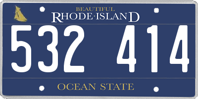 RI license plate 532414