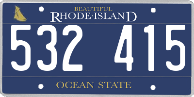 RI license plate 532415