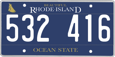 RI license plate 532416