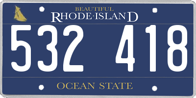 RI license plate 532418