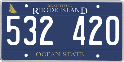 RI license plate 532420