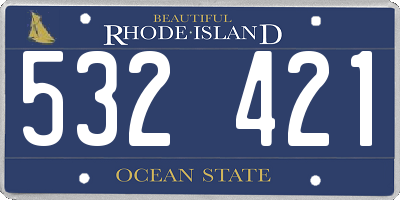 RI license plate 532421