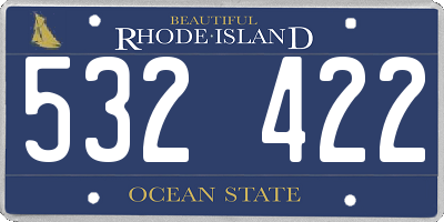 RI license plate 532422