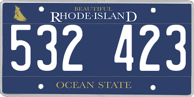 RI license plate 532423