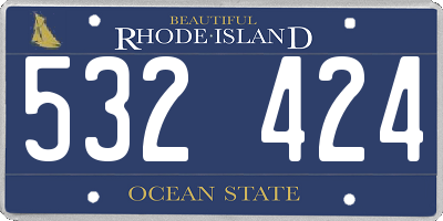 RI license plate 532424