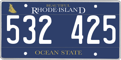 RI license plate 532425