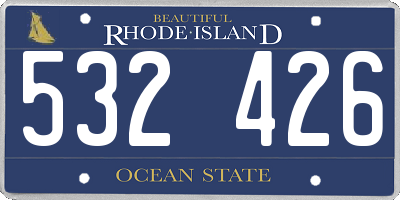 RI license plate 532426