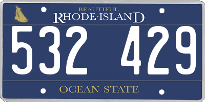 RI license plate 532429