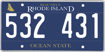 RI license plate 532431