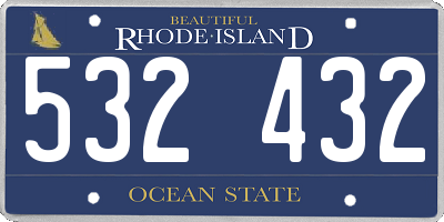 RI license plate 532432