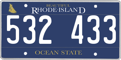 RI license plate 532433