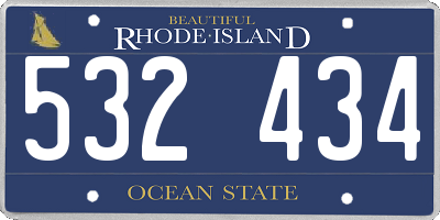 RI license plate 532434